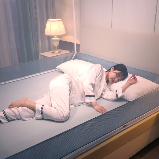 Yaluzhen Class A Antibacterial Anti-Fall Mosquito Net Stand 1.8m Bed Household Dust-proof Top Anti-Fall Mosquito Net Free of Installation and Painting for Baby and Child