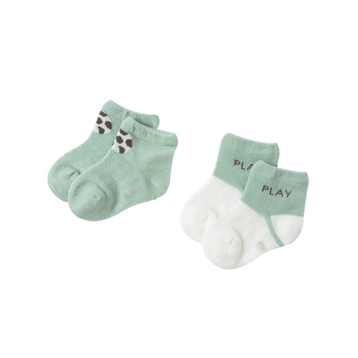 David BELLA (DAVE/BELLA) [Two pairs] Children's clothing, fashionable lace children's socks, girls' short socks, new summer boys' baby socks, gray-green group DBX16787 11CM (recommended foot length 12-14cm)