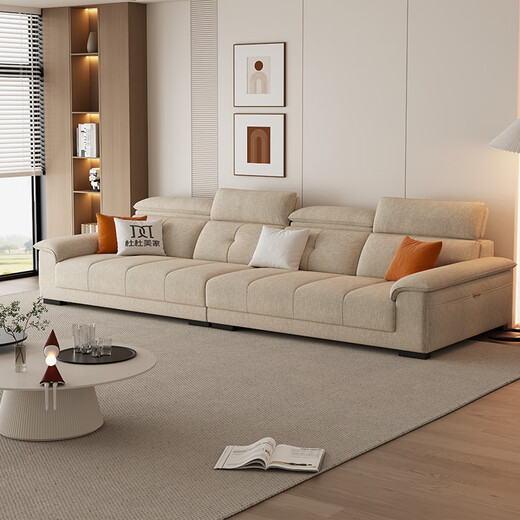 Dudumeijia fabric sofa living room 2025 new modern simple armrest storage cotton and linen sofa 526#