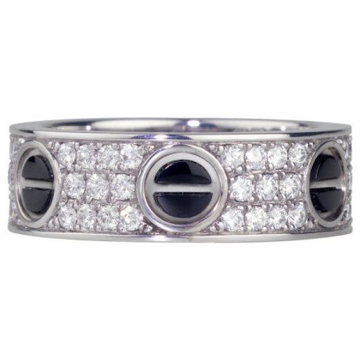 Cartier/Cartier classic LOVE 18K gold white gold ceramic diamond ring set with 66 diamonds B4207600 white gold No. 53