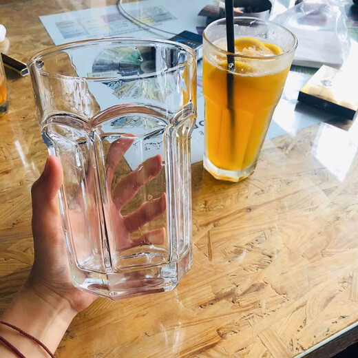 Quhe internet celebrity ins style restaurant extra large capacity glass 500ml cup drink cup fruit tea cup mojito cup 850ml summer exclusive/(mouth 12 height 16.3cm)