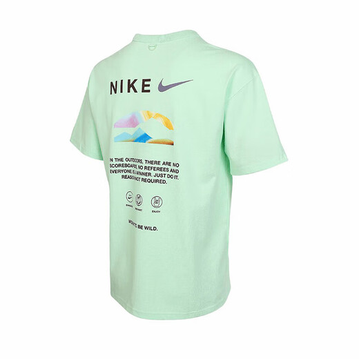 耐克（NIKE）男T恤夏季新款背标印花宽松 厚实落肩短袖上衣 HF6172-376 L
