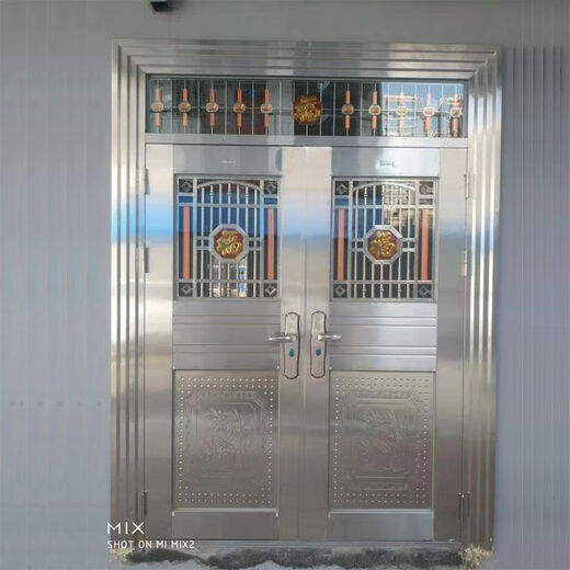 勤凯304加厚不锈钢对开门防盗门厂家直销定制不锈钢双开门进户门平开 普通不锈钢 平方价格