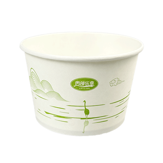 Bol en papier jetable épaissis pour emballage rond à la maison Boîte à lunch pratique pour la boîte entière commerciale à emporter. Grand bol [environ 1050 ml] 50 pièces