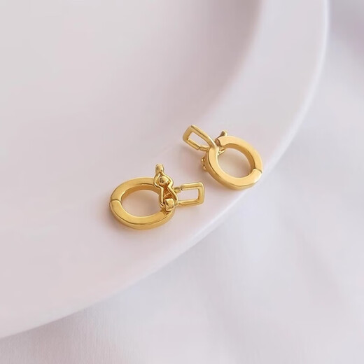 Fat Donglai's same style universal buckle 18k gold color-preserving pendant buckle 18K gold-covered buckle handmade diy necklace bracelet 8x13mm 18k pendant buckle 1 piece