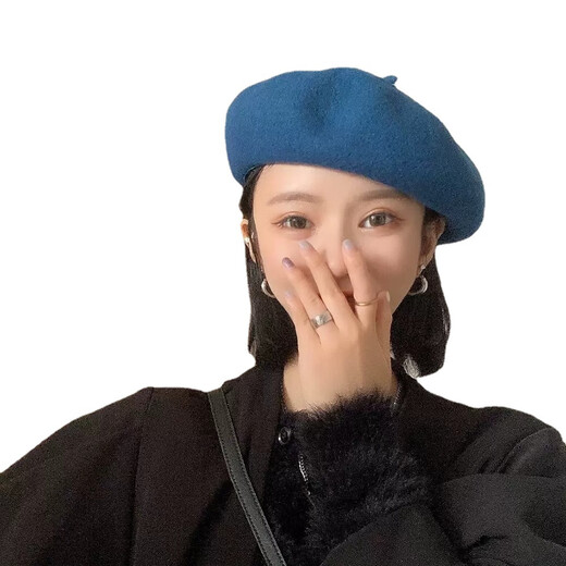 Zhou Xin running volume/color wool beret girls winter all-match beret Japanese style literary retro painter hat maroon one size 54-58cm