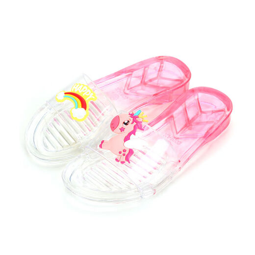 Dwayne Personalisierte Kristall Sommer Mode Frucht Eltern-Kind-Hausschuhe Hausschuhe Hausschuhe rutschen transparente koreanische Version außerhalb weicher Boden Strandsandalen für Frauen 688 Erdbeer niedliche Kaninchen Frauenschuhe Größe 37 Größe 23,5 cm in der Länge