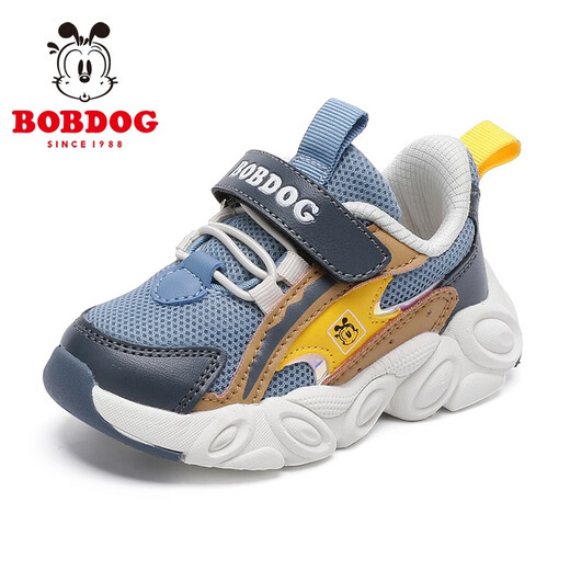 巴布豆（BOBDOG）童鞋男宝宝学步鞋春秋款儿童运动鞋 102313007 雾灰/青兰25