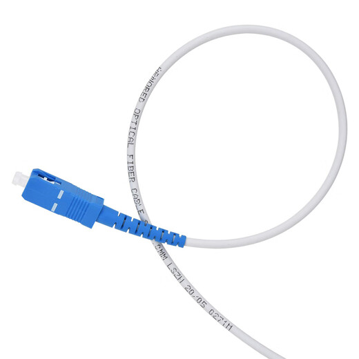 
CommKing leather fiber 1 core 2 steel wire indoor leather fiber optical cable with SC connector single mode single core operator optical cat extension cable white 30 meters CKJX-1H30S