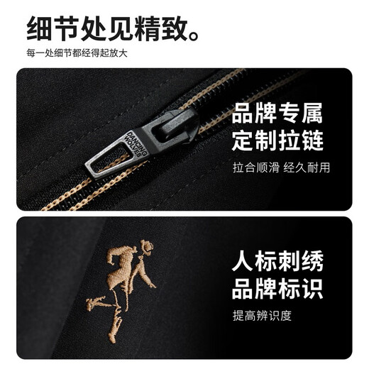 Dances with Wolves Black Gold Graphene Down Jacket Men's Autumn and Winter Baseball Collar Men's Down Jacket Black L(175)