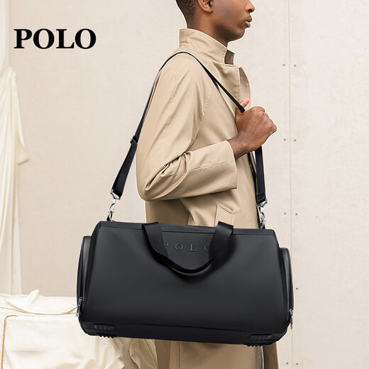 POLO手提旅行包大容量轻便行李袋男士运动健身包短途商务出差行李包