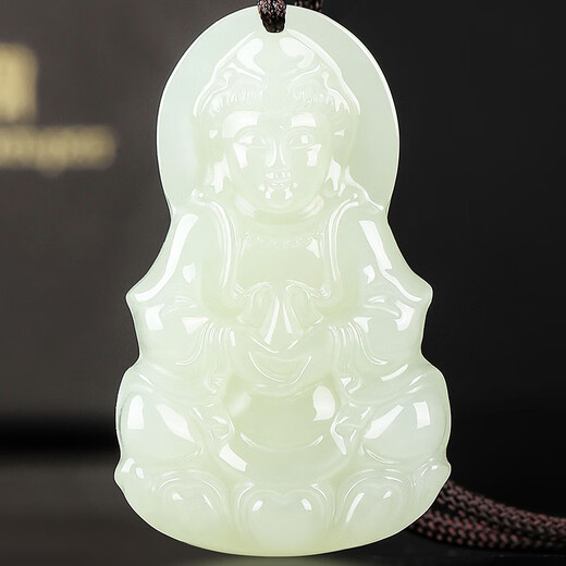 Hongsu Hand Hetian Jade Pendant Jade Guanyin Jade Pendant Jade Pendant Men's Natural Jade Pendant New Year's Gift