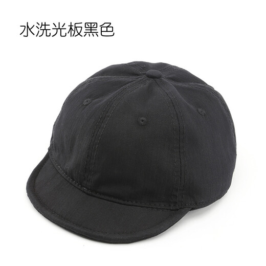 Rebol Korean fashion trend solid color light plate short brim street baseball cap for women and men black one size adjustable