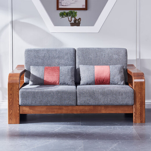 Guangming Möbel Massives Holzsofa Ecksofa Kombination Sofa Abnehmbar waschbarer Shuiquliu Sofa Modernes chinesisches Sofa 3884a Doppelte