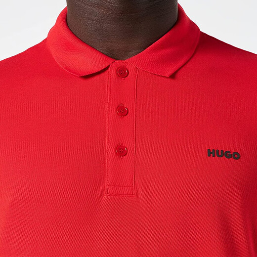 Hugo Boss (HUGO BOSS) Men's Logo Embossed Pattern Cotton Short Sleeve Polo Shirt Father's Day Gift 50466182 693 Red M