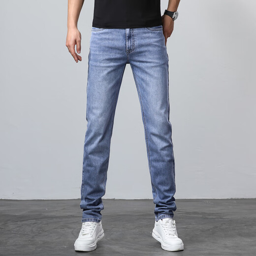 
Spring and summer extended men's pants 115 tall elastic slim-fitting jeans 190 boys' long legs are super long 9901 blue extended version [110-115cm] 32