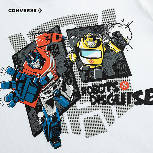 Converse [Transformers Joint Brand] Converse Children's Clothing Base Base Base Boys Boys Camiseta de manga larga CNVB-LS-G689 Pure White 150 /72 [Altura sugerida 140-152cm]
