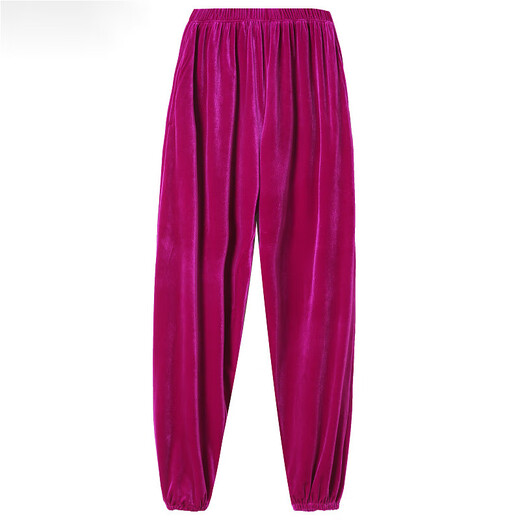 Bai Ping's new winter plus velvet thickened Tai Chi suit for men and women's morning exercise sportswear Tai Chi performance suit martial arts suit single Korean velvet purple-red Tai Chi pants S recommended 85-105Jin [Jin equals 0.5 kg]