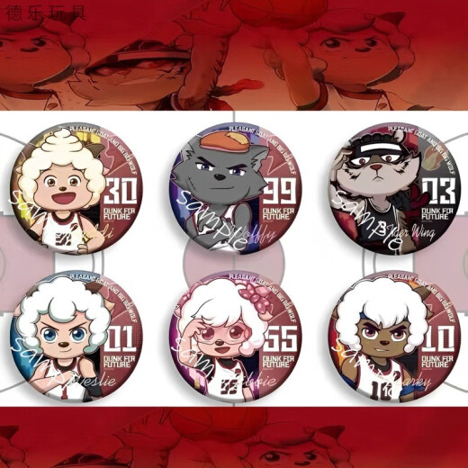 
Peripheral badges Pleasant Goat and Big Big Wolf series character badges Pleasant Goat Boiling Goat Lazy Peripherals 12140 badges-Wolf 2 58mm self