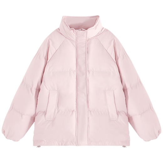 CTOX小个子温柔系加厚棉服外套女2024冬季新款韩版夹棉面包服棉衣 粉色 M 1105斤以内