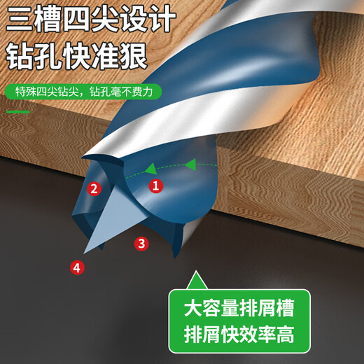 
XMSJ woodworking support drill drill bit super hard hexagonal handle electric drill drill hole drill board wood door lock hole opening artifact 12155mm