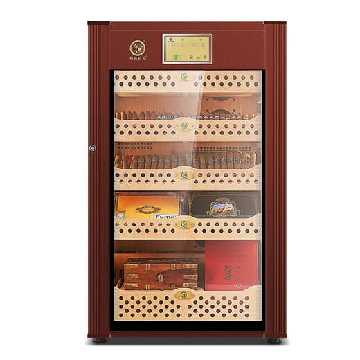 Bulldog cigar cabinet, constant temperature and humidity, ammonia removal, imported compressor, cedar wood humidity control, eggplant cultivation, home moisturizing cabinet, red wine cabinet with fingerprint lock, WiFi cloth dog box, naked breeding VC308, fourth generation VC308 coffee color with key lock