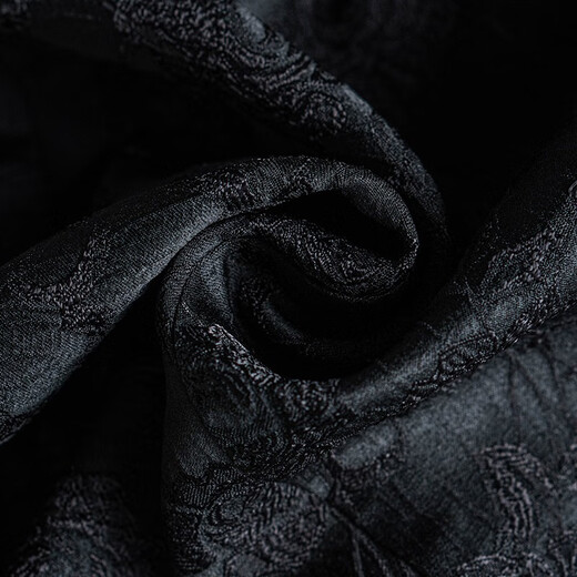 ROEYSHOUSE Luoyi texture jacquard splicing shirt women's autumn new long-sleeved new Chinese style Chinese style shirt 07329 Black S