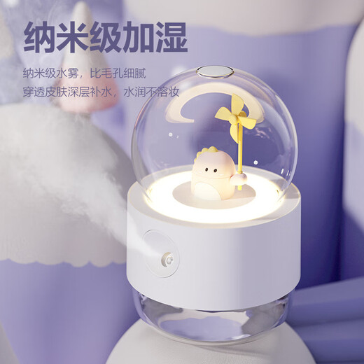 CLCEY is suitable for rotating crystal ball humidifier mini cute cartoon hydration instrument with night light music desktop office pink unicorn basic model