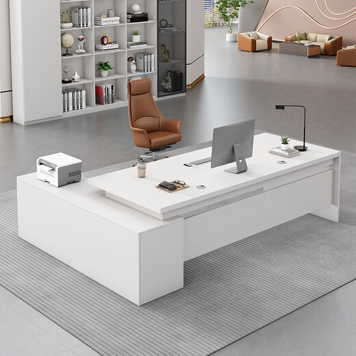 Zimulin office desk and chair combination simple modern office furniture manager employee single desk executive desk boss desk simple white total length 180* desktop width 80cm