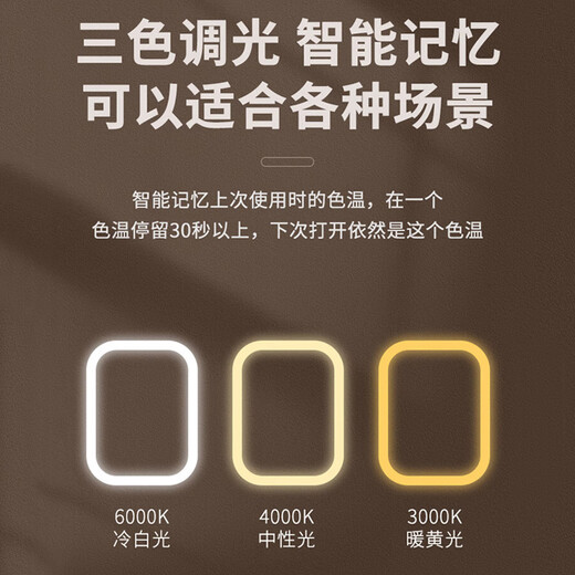 安尔雅台式化妆镜带灯补光小镜子女ins风宿舍桌面便携小型梳妆镜