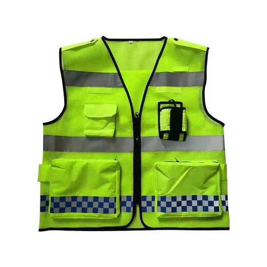 Huili's reflective vest customized road rescue highway traffic road administration riding reflective vest safety fluorescent vest printing mesh large pocket reflective vest fluorescent yellow TC bright silver reflective strip safety vest ML