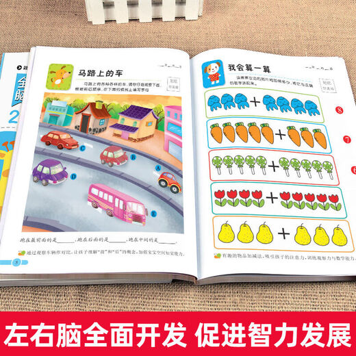 幼儿园 全脑思维逻辑训练书 2–3-5-6两三四岁宝宝儿童益智书 大小班专注力智力开发迷宫连线 【2-3岁】全脑思维逻辑训练680题