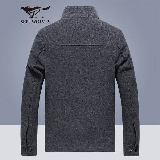 Septwolves Jacket Men's Winter Wool Jacket Men's Business Casual Versatile Fashion Tops Warm Clothing