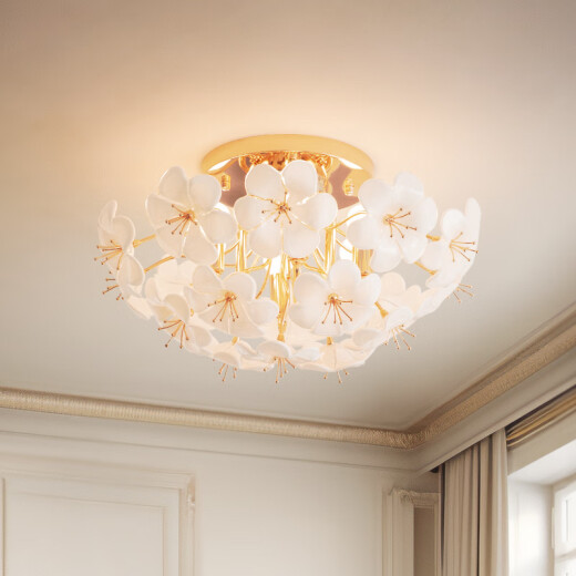 Lámparas Molan y lámparas de techo de dormitorio, lámparas de habitación romántica francesa, accesorios de iluminación de lujo creativos de luz en la nube, CRI9755-Tres colores para cambiar luz
