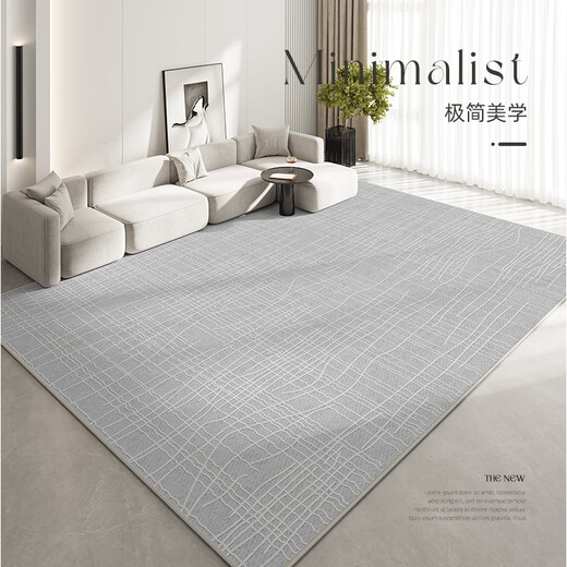 UUVZK地毯客厅2024新款家用轻奢感沙发茶几毯灰色免洗可擦防滑地毯 14988 法尔曼绒定制
