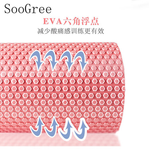 Soogree Yoga -Säule fester Schaumwalzen -Fitnessausrüstung Muskelschneckenrückentspannungsmassage Massage Rollenrad Eva Materialmassage GSW88170 Feststoff Yoga -Säule Kirschblüte Pulver 30*9 cm
