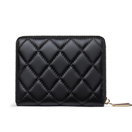 WILLIAMPOLO Emperor Paul Women's Card Pack Sheepskin 30 Card Position Anti-theft Brush Multifunctional Short Driver's License Pack Short Card Pack Black