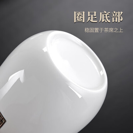 Tang Feng Tea Ceremony Six Gentlemen Set, Mutton Fat Jade Porcelain Tea Ceremony Tube, Tea Clips, Tea Spoons, Tea Knives, Tea Sets, Tea Accessories, Mutton Fat Jade Skylight Tea Ceremony Tube + Pin Sheng + Titanium Scissors