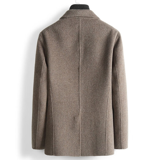 Hengyuanxiang double-sided wool coat men's autumn and winter middle-aged men's casual wool coat coat deep khaki 180