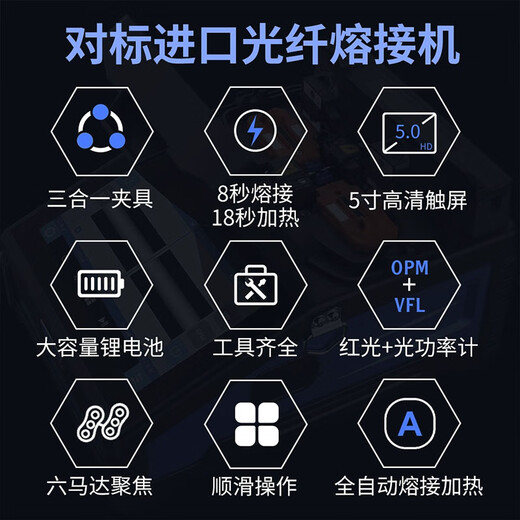 
HAOHANXIN FTTH fiber optic cold joint tool kit welding machine set leather cable tool box optical power meter red light pen cutting knife K3 advanced package