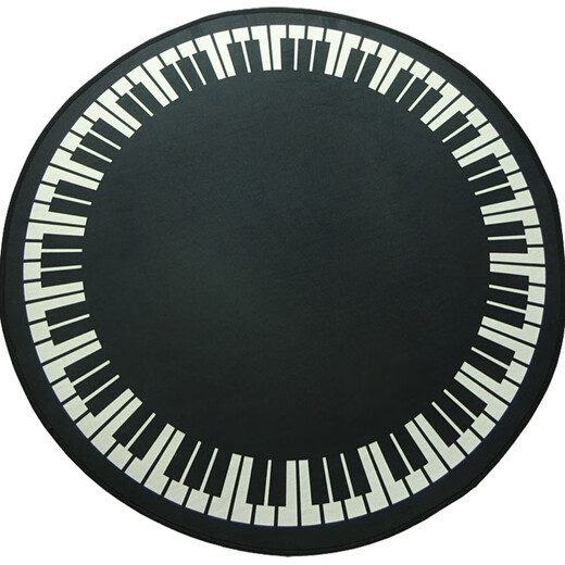 Dreamweaver Grand Piano Round Carpet Stool Non-slip Mat Washed Keyboard Staff Notes Thin Style Can Be Customized Black with Keyboard in Stock Small Keyboard in Stock 3 Meters Full Round