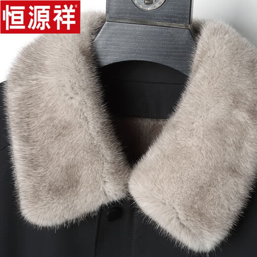 
Hengyuanxiang whole mink parka overcomes men's removable mink liner Nicole short mink coat fur integrated fur coat black shell camel color inner liner [same style in the mall] L 100-115Jin [Jin equals 0.5 kg] [same style in the mall]