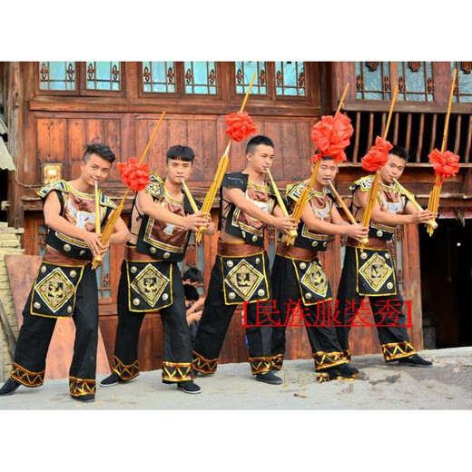 Baiguo Guizhou Miao Lusheng Ethnische handgefertigte Bambus-Musikinstrumentenbühne Performance Requisiten Lusheng 6 Röhren kleine und kleine Lushg-Tasche 01 Kleine Sechs-Tone 42x20cm Grundschüler Anfänger Anfänger