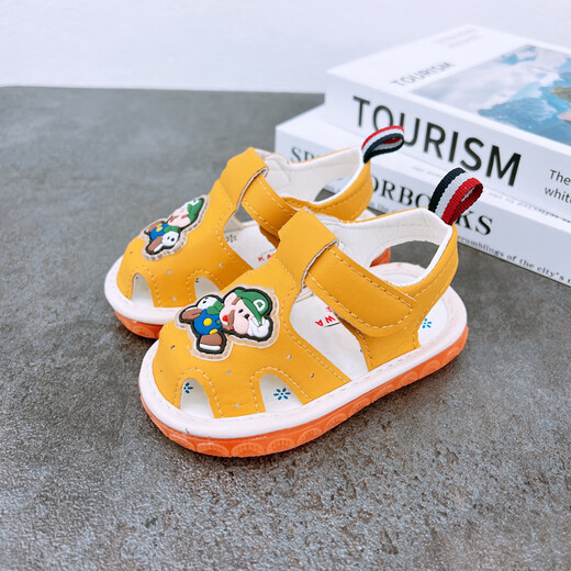 Little Yellow Duckson Live-Kindersportschuhe 2023 Sommer Neue Babysandalen weiches Einzelbaby Kleinkindschuhe anrufen Schuhe 0-1-2 Jahre alte Männer gelbe Größe 20 Größe 13.5