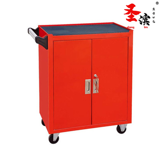 Jingxinda Auto Maintenance and Repair Workshop Repair Tool Cart Cart Mesh Double Door Side-by-side Door Tool Cart Tool Box Tool Cabinet Fully Enclosed Double Door Red