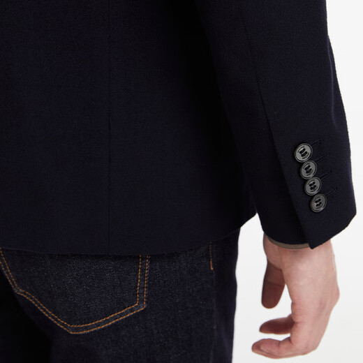 Jiumuwang Suit Jacket Men's [Including Wool] Men's Classic Wool Suit Autumn and Winter New Style Simple Jacket JX7CV40111+Narrow Blue+Slim A XL Code 180/100A(54)