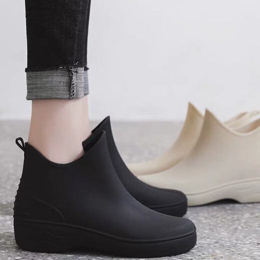 Sakura orange rain boots women's fashionable rain boots women's short tube warm rain boots water boots low top water boots non-slip car wash groceries thick sole 556 fruit green (single shoes standard) 41