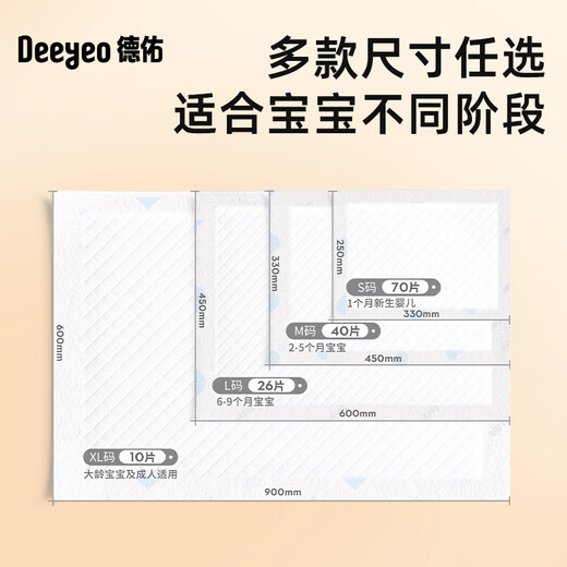 德佑企鹅宝宝隔尿垫一次性婴儿护理垫XL码60*90cm10片姨妈垫成人垫