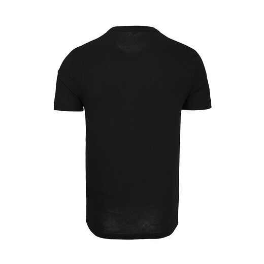 阿玛尼（ARMANI）男装男短袖t恤时尚圆领胸前字母logo图案 11151礼物 黑色 L