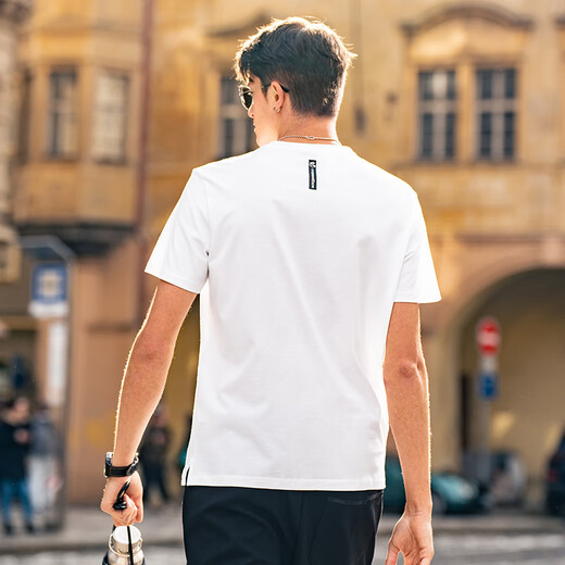 Mr. Bu Bu Diseño de bolsillo simple Camiseta de algodón puro 2025 Spring and Summer Nuevo inglés TGT15262 TGT15262 HaoyueBai L (175)